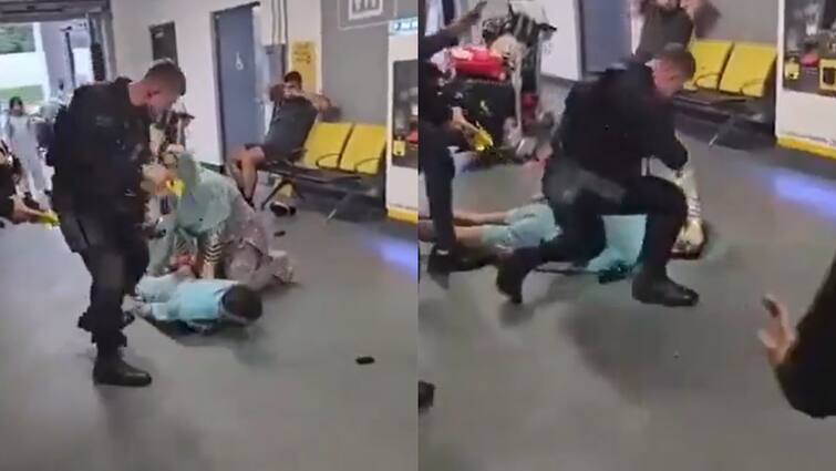 UK Cop Filmed Kicking Stomping On Pakistan Man's Head At Airport Probe On Viral Video: పాకిస్థానీపై విచక్షణా రహితంగా దాడి చేసిన పోలీస్, కింద పడేసి తలపై కాళ్లతో తన్ని - వీడియో