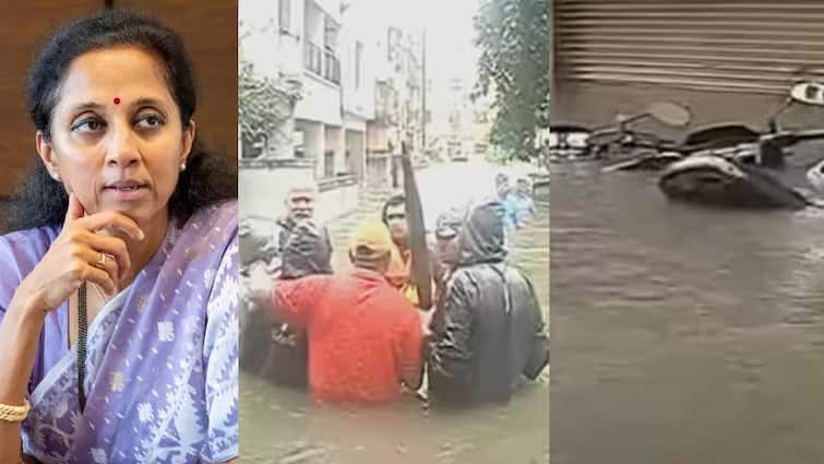 MP Supriya Sule has criticized the administration due to waterlogging in many places in Pune due to heavy rains 'पुण्यात पाणी जाण्यासाठी जागाच ठेवलेली नाही'; सुप्रिया सुळे संतापल्या, प्रशासनाच्या चुकीवर ठेवलं बोट