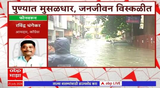 Pune Rains:पुण्यात प्रचंड पाऊस,कोणत्याही ठिकाणी यंत्रणा सज्ज नाही Ravindra Dhangekar यांचा हल्लाबोल