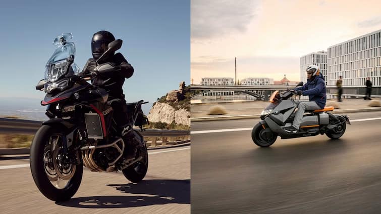 BMW CE04 electric scooter vs triumph tiger 900 bike comparison engine features design price know difference here BMW का ये नया स्कूटर ट्रायम्फ की बाइक को देता है टक्कर, जानें इतनी कीमत पर किसे खरीदना है बेस्ट