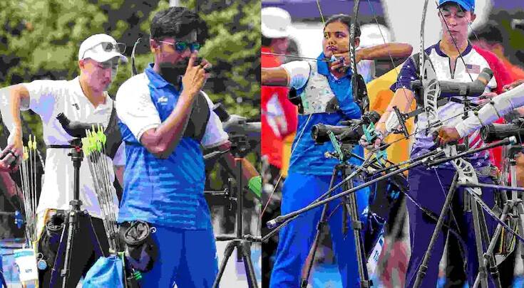 Paris Olympics 2024  Indian archers upstage China to enter quarterfinals Paris Olympics 2024: પેરિસ ઓલિમ્પિકના પ્રથમ દિવસે ભારતનો દબદબો, મેન્સ-વિમેન્સ ટીમ ક્વાર્ટર ફાઇનલમાં પહોંચી