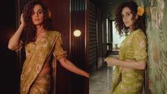 Taapsee Pannu Photos : பூப்போட்ட புடவையில் க்யூட்டாக இருக்கும் டாப்சி!