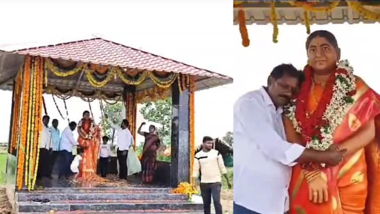 Warangal Telangana Man Builds Shrine For Late Wife In Warangal On Her First Death Anniversary Telangana Man Builds Shrine For Late Wife In Warangal On Her First Death Anniversary