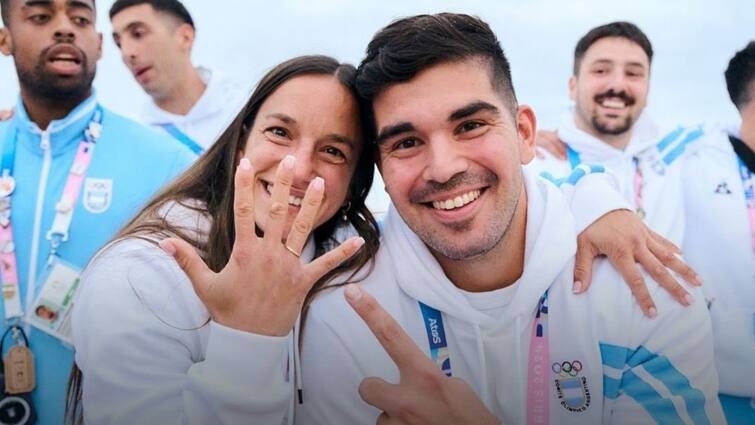 Argentina Pablo Simonet Pilar Campoy Get Engaged At Paris 2024 Olympic Village Viral Video Watch Argentina's Pablo Simonet, Pilar Campoy Get Engaged At Paris 2024 Olympic Village, Video Goes Viral- WATCH