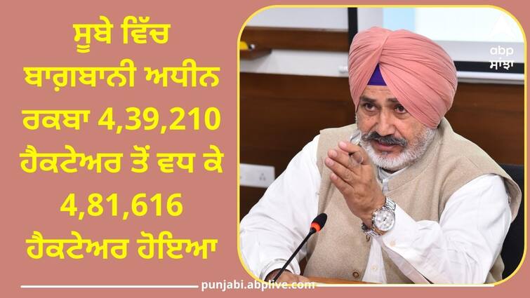 The area under horticulture in the state increased know full details Punjab News: ਮਾਨ ਸਰਕਾਰ ਦੀ ਮਿਹਤਨ ਨੂੰ ਪਿਆ ਬੂਰ ! ਬਾਗ਼ਬਾਨੀ ਅਧੀਨ ਰਕਬਾ ਵਧ ਕੇ ਹੋਇਆ 4,81,616 ਹੈਕਟੇਅਰ