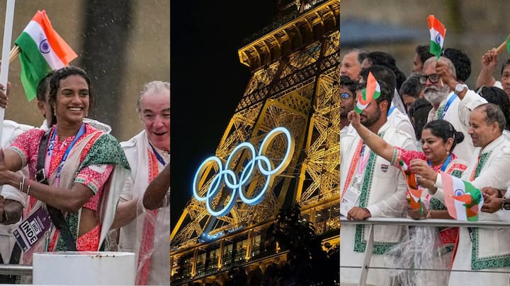 Paris Olympics 2024 Opening Ceremony: पेरिस में खेले जा रहे ओलंपिक 2024 की ओपनिंग सेरेमनी बहुत ही शानदार रही. इस सेरेमनी में पीवी सिंधु और शरत कमल ने तिरंगा लहराया.