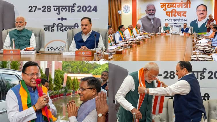 PM Modi, BJP President Nadda Maintain Assembly With NDA CMs At Social gathering HQ In Delhi: IN PICS