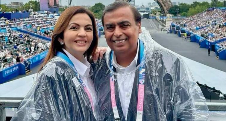 Paris Olympics 2024 Mukesh Nita Ambani Attend Paris Olympics Opening Ceremony Viral Pic Paris Olympics 2024: Mukesh And Nita Ambani Attend Opening Ceremony. Check Viral Pic