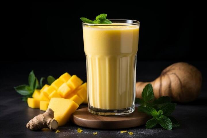 अब इस लस्सी को एक गिलास में निकाल लें. आप अगर चाहे, तो ऊपर से ड्राई फ्रूट्स को बारीक काट कर लस्सी पर डाल दे या फिर पुदीने की पत्ती से गार्निश करें.
