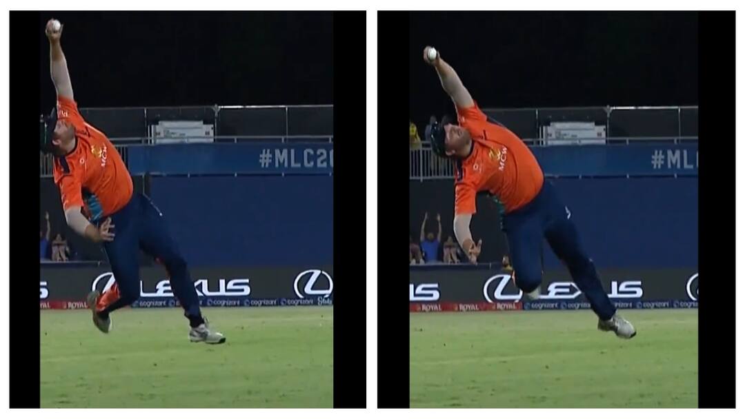 Major cricket league cory anderson unbelievable catch faf du plessis know full detail Watch Video: இதாண்டா கேட்ச்! அந்தரத்திலே அந்தர் பல்டி அடித்து பந்தை பிடித்த ஆண்டர்சன்!