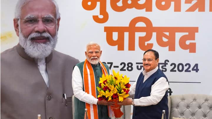 The meeting comes as the CMs of all BJP-led states are in the national capital for the 9th NITI Aayog meeting, chaired by the PM. (Image source: PTI)