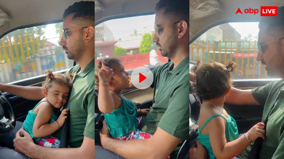 Irresponsible Father Users scolded a man driving with a child in his lap goes viral बेटी को गोद में बिठाकर गाड़ी चला रहा था बाप, वीडियो वायरल हुआ तो लोगों ने लगा दी क्लास