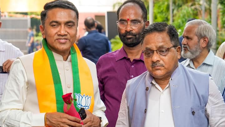 Goa Chief Minister Pramod Sawant (in pic),Odisha CM Mohan Charan Majhi, and Madhya Pradesh CM Mohan Yadav also arrived for the meeting.(Image source: PTI)