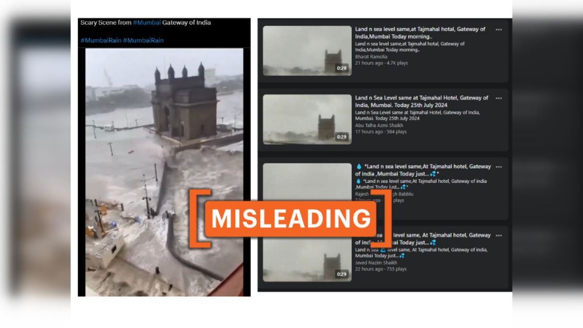 Fact Check: Old Videos Shared As Recent Flooding At Mumbai's Gateway Of India