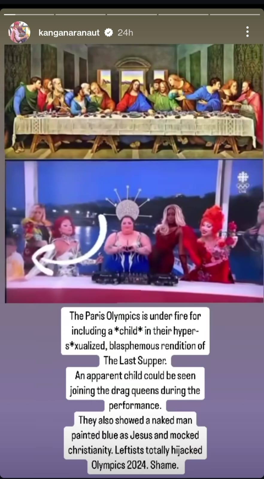 Paris Olympics 2024: Kangana Ranaut Calls Out Last Supper Rendition, Says 'Leftists Totally Hijacked...