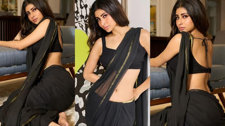 Mouni Roy Black Saree Photos: बॉलीवुड की खूबसूरत एक्ट्रेस मौनी रॉय की कुछ तस्वीरें इस वक्त सोशल मीडिया पर खूब सुर्खियां बटोर रही हैं. जिसमें उनका कातिलाना अंदाज देखने को मिला है.