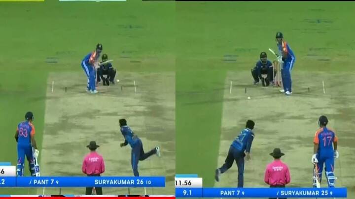 पहिल्या टी 20 मॅचमध्ये एक वेगळेपण पाहायला मिळालं ते म्हणजे कमिंडू मेंडिस यानं सूर्यकुमार यादवला डाव्या हातानं गोलंदाजी केली तर रिषभ पंतला उजव्या हातानं गोलंदाजी केली. विशेष म्हणजे  आयसीसीच्या नियमानुसार अशी गोलंदाजी करणं योग्य आहे.