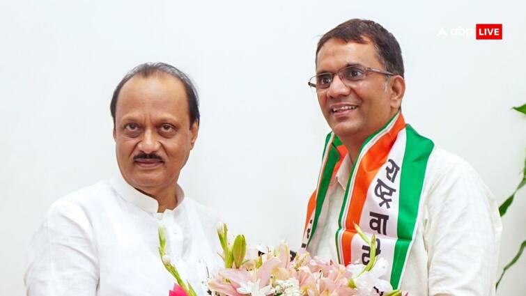 former shivsena mla nitin patil joins ncp in presence of ajit pawar अजित पवार गुट में शामिल हुए पूर्व MLA नितिन पाटिल, शिंदे गुट से छिन जाएगी कन्नड सीट?