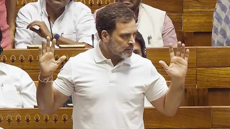 Rahul Gandhi in Lok sabha attack PM modi Gautam adani Mukesh ambani chakravyuh Rahul Gandhi in Lok sabha: 'चक्रव्यूह का चिह्न PM मोदी छाती से लगाकर चलते हैं', राहुल गांधी ने लोकसभा में किया अभिमन्यु का जिक्र