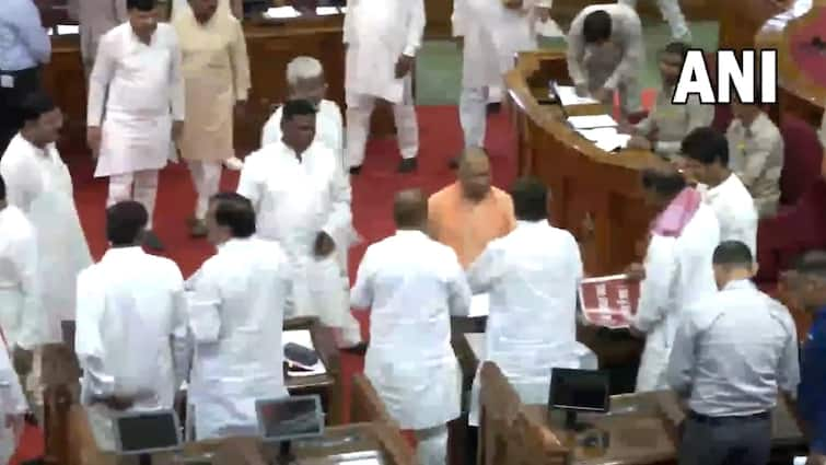 UP Assembly Monsoon Session 2024 CM Yogi Adityanath with Samajwadi Party leader support Watch UP Monsoon Session 2024: विधानसभा में बदला माहौल, CM योगी को मिला गया सपा नेताओं का साथ, देखें Video