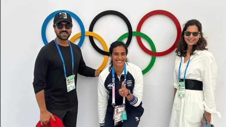 Paris Olympics 2024 PV Sindhu Gives Tour To Ram Charan And Wife Upasana Truly An Unforgettable Experience Ram Charan And Wife Upasana Given Tour Of Paris Olympics By PV Sindhu: 'Truly An Unforgettable Experience'