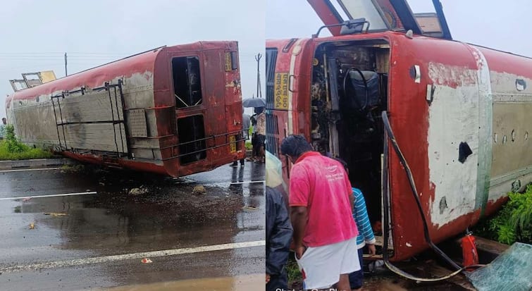 Buldhana News Accident of ST bus going from Shegaon to Shirdi Three are in critical condition six passengers are injured maharashtra marathi news Buldhana News : शेगावहून शिर्डीला जाणाऱ्या एस टी बसचा अपघात; तिघांची प्रकृती गंभीर, तर सहा प्रवासी जखमी 