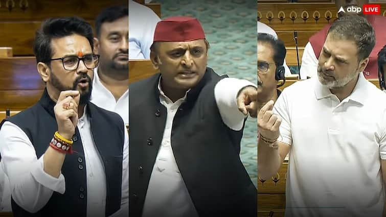 Rahul Gandhi Anurag Thakur Akhilesh Yadav hot Clash in Lok Sabha over Caste Agniveer Accidental Hindu Budget 2024 Parliament Session: संसद में 'हलवा' हुआ गरम! अग्निवीर से शुरू हुई बहस एक्सीडेंटल हिंदू तक पहुंची