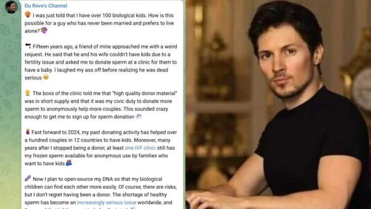 Pavel Durov says he is biological father to 100 kids in 12 countries Telegram CEO Pavel Durov: నేను 100 మంది పిల్ల‌ల‌కు తండ్రిని -12  దేశాల్లో నా సంతానం- సంచలన ప్రకటన చేసిన టెలిగ్రామ్ సీఈవో