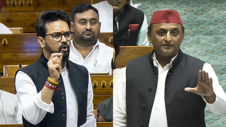 Akhilesh Yadav vs Anurag Thakur: लोकसभा सदन में मंगलवार को अखिलेश यादव और अनुराग ठाकुर में बड़ी बहस छिड़ गई. अखिलेश यादव ने अनुराग ठाकुर से कहा कि आप बता दीजिए की अग्निवीर व्यवस्था अच्छी है.