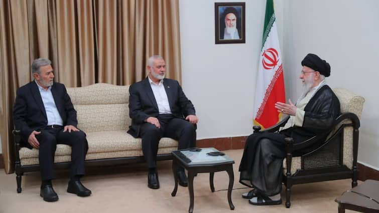 Hamas chief Ismail Haniyeh iran Ayatollah Khamenei vows revenge Israel Gaza war Hamas Chief Killed: Iran Vows Revenge As Khamenei Says 'Israel Prepared Ground For Severe Punishment'