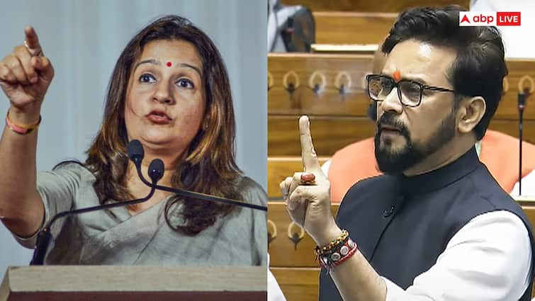 BJP MP Anurag Thakur Comment on caste census in Lok Sabha Uddhav Thackeray Faction MP Priyanka Chaturvedi Reaction अनुराग ठाकुर की लोकसभा में की गई टिप्पणी पर प्रियंका चतुर्वेदी का तंज, 'हम धर्म और जाति से ऊपर...'