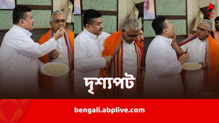 BJP leader Dilip Ghosh celebrates birthday with Suvendu Adhikari Agnimitra Paul in West Bengal Assembly Dilip Ghosh: রাজ্য সভাপতির পদ নিয়ে গুঞ্জন, সেই আবহেই বিধানসভায় দিলীপের জন্মদিন পালন শুভেন্দুর, নেপথ্যে কোন অঙ্ক?