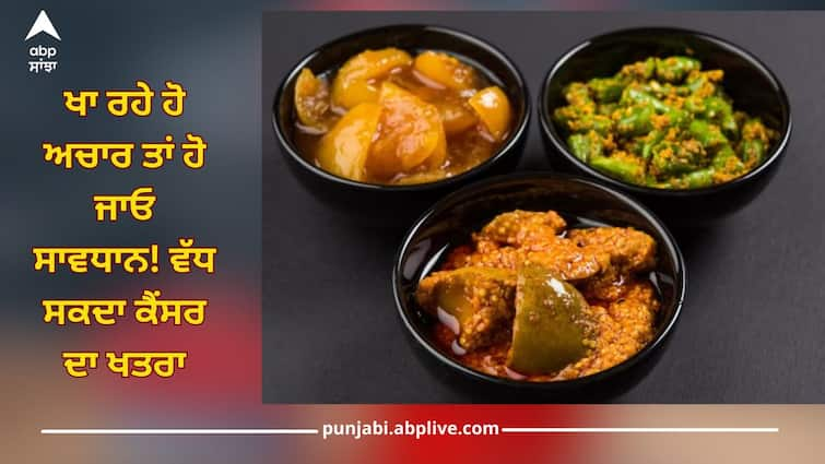 If you are eating pickles, be careful! The risk of cancer may increase, know how to prevent it from health experts Pickles: ਖੂਬ ਮਜ਼ੇ ਨਾਲ ਖਾ ਰਹੇ ਹੋ ਅਚਾਰ ਤਾਂ ਹੋ ਜਾਓ ਸਾਵਧਾਨ! ਵੱਧ ਸਕਦਾ ਕੈਂਸਰ ਦਾ ਖਤਰਾ, ਜਾਣੋ ਸਿਹਤ ਮਾਹਿਰਾਂ ਤੋਂ ਬਚਾਅ ਦਾ ਤਰੀਕਾ