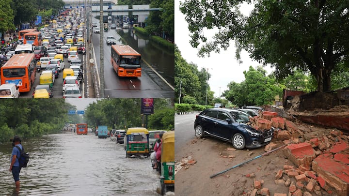 Delhi Rain News: दिल्ली में भारी बारिश से छह मौतें हुईं, जिनमें बिजली का झटका, जलभराव और मकान गिरने से हुई घटनाएं शामिल हैं. दो बच्चों सहित कुल तीन मौतें करंट लगने से हुई.