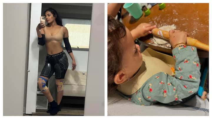 Priyanka Chopra has shared insights into her life, giving a cute glimpse of her little bundle of joy, Malti Marie, making 'roti'.