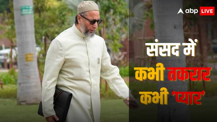 Education Minister Dharmendra Pradhan Says Being With Asaduddin Owaisi Feel Good While Discussion on Constitution Ideology Asaduddin Owaisi News: 'ओवैसी जी के साथ रहने में अच्छा लगता है', जब केंद्रीय मंत्री बोले तो मुस्कुराने लगे AIMIM चीफ