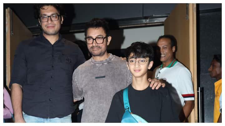 On Thursday evening, Aamir Khan was spotted leaving an event with both his sons – Junaid and Azad Khan.