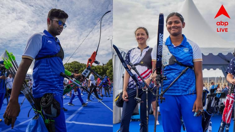 Paris Olympics 2024 Archery Dhiraj Bommadevara Ankita Bhakat of India enter semis of recurve mixed team semifinal Paris Olympics 2024: তিরন্দাজিতে অপ্রতিরোধ্য ভারতের ধীরাজ-অঙ্কিতা, স্পেনকে হারিয়ে পৌঁছে গেলেন সেমিফাইনালে