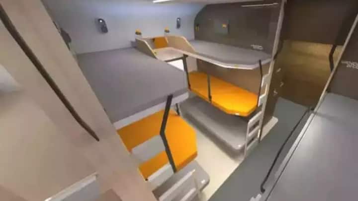 ट्रेन में यात्रियों को ऊपर और बीच की बर्थ पर जाने के लिए बढियां डिजाइन की सीढ़ी होगी. वंदे भारत स्लीपर में सेंसर बेस्ड लाइटिंग, और आने जाने के लिए फ्लोर पर स्ट्रिप्स के साथ नाइट लाइटिंग की सुविधा होगी.