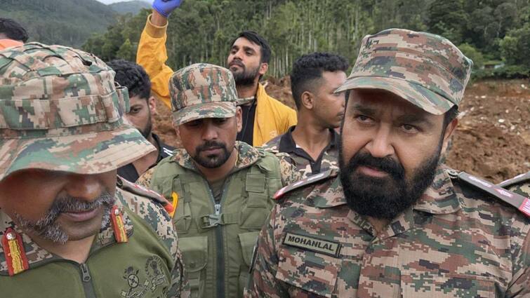 Mohanlal visits Wayanad to support landslide victims Kerala: వయనాడ్ సహాయక చర్యల్లో మోహన్ లాల్, లెఫ్ట్‌నెంట్ హోదాలో పర్యటన