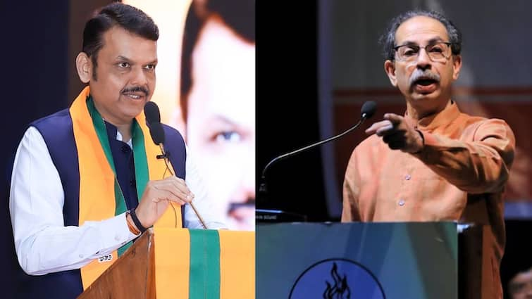 Devendra Fadnavis on Uddhav Thackeray I felt sad when I saw Uddhav Thackeray dancing to the beat of the green flag Devendra Fadnavis rude criticism Marathi News Devendra Fadnavis on Uddhav Thackeray : उद्धव ठाकरे हिरव्या झेंड्याच्या तालावर नाचताना बघितले त्यावेळी मला दु:ख झालं, देवेंद्र फडणवीसांची बोचरी टीका