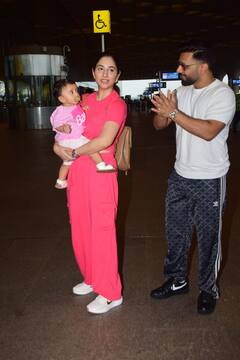 बेटी नव्या के साथ एयरपोर्ट पर स्पॉट हुए Disha Parmar-राहुल वैद्य, पिंक आउटफिट में बेहद क्यूट दिखीं कपल की लाडली, देखें तस्वीरें