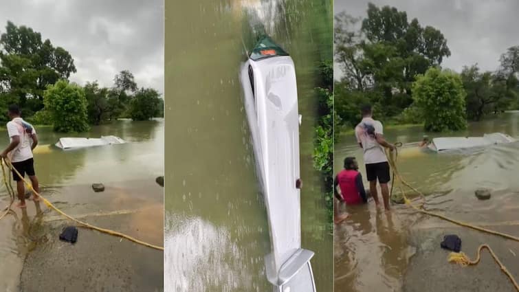 Tansa River 5 people who had gone to celebrate Gattari got swept away in the Tansa River along with their car Maharashtra Politics Marathi News Tansa River : गटारी साजरी करण्यासाठी गेलेले 5 जण गाडीसह तानसा नदीत वाहून गेले