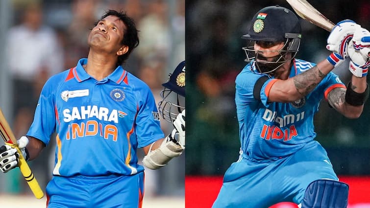 Virat Kohli may break Fastest 14000 runs Sachin Tendulkar World record by scoring 128 runs in India vs Sri Lanka 2nd ODI Virat Kohli: 128 रन और फिर टूट जाएगा सचिन तेंदुलकर का रिकॉर्ड... श्रीलंका के खिलाफ विराट कोहली बना सकते हैं 'वर्ल्ड रिकॉर्ड'