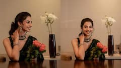 Meenakshi Chaudhary: చీరలో మీనాక్షి చౌదరి, ముసి ముసి నవ్వులకు కుర్రకారు పడిపోవాల్సిందే!