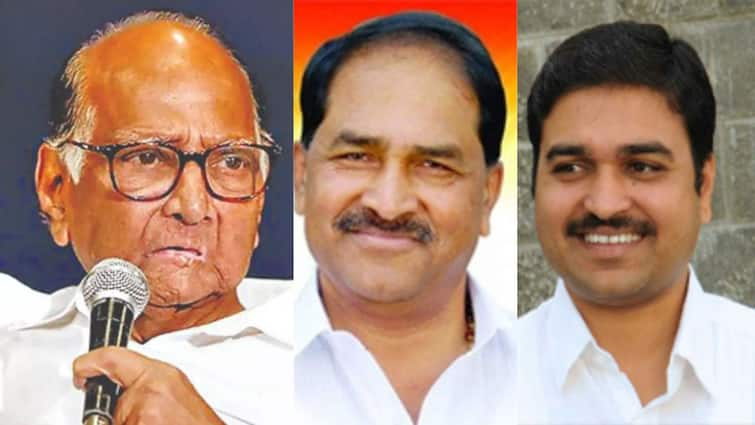 Maharashtra Polticis News MLA Babandada Shinde and son Ranjit Singh Shinde meet Ncp leader Sharad Pawar मोठी बातमी! अजित पवार गटाचे आमदार पिता-पुत्र शरद पवारांच्या भेटीला, राजकीय घडामोडींना वेग