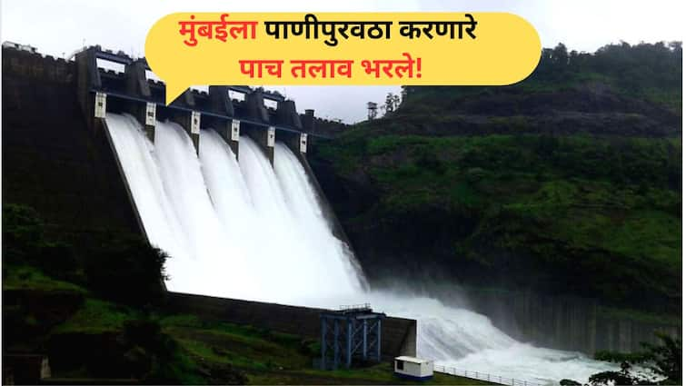 Mumbai Heavy rains five dam overflow supplying water totaling 89.10 per cent Maharashtra marathi news Mumabi Vaitarna Lake: आनंदाची बातमी! मुसळधार पावसामुळे मुंबईला पाणीपुरवठा करणारे पाच तलाव भरले,  सर्व धरणांमध्ये एकूण 89.10 टक्के जलसाठा