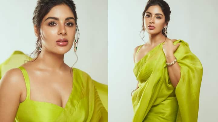 Samyuktha Latest Photos : సంయుక్త తాజాగా గ్రీన్ కలర్ శారీలో ఫోటోషూట్ చేసింది. ఈ ఫోటోల్లో సంయక్తు చాలా అందంగా, స్టైలిష్​గా కనిపించింది.