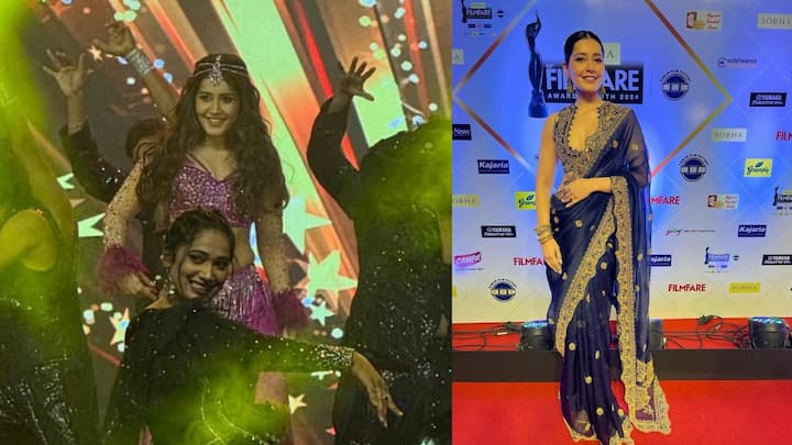 Raashi khanna Photos from Filmfare Event : రాశీఖన్నా తన డ్యాన్స్​ పర్​ఫార్మెన్స్​తో మరోసారి ఆడియన్స్​ను మెస్మరైజ్ చేసింది. శోభా ఫిల్మ్​ఫేర్ అవార్డ్​ ఫంక్షన్​లో ఈ భామ ఆడిపాడింది.