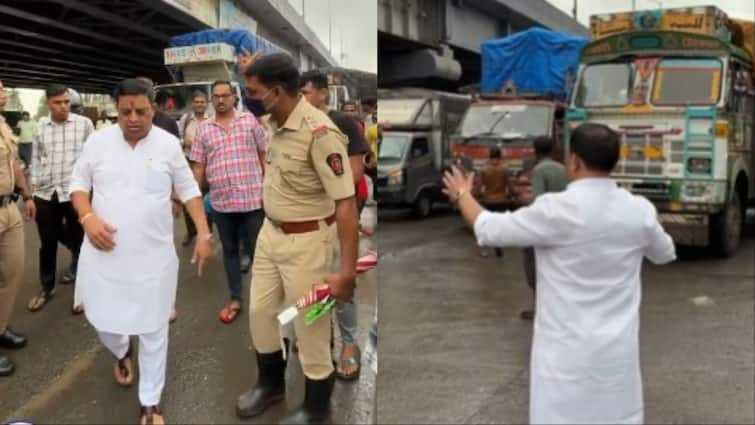 Mumbai Nashik Highway Traffic Jam Suresh Gopinath Mhatre Alias Balya Mama warned contractors मुंबई-नासिक हाईवे पर ट्रैफिक जाम से निजात दिलाते नजर आए सांसद बाल्या मामा, जानें क्या कहा